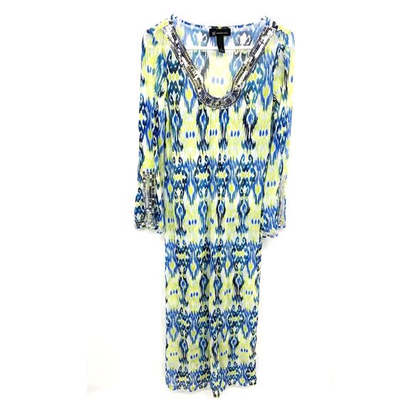 INC International Concepts Sheer Swim Coverup Long Multicolor Sequin Details S - Picture 1 of 6